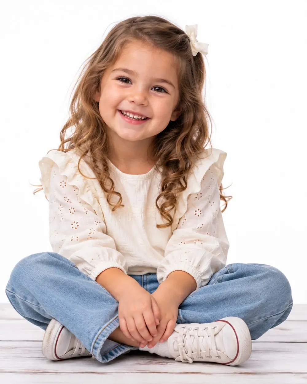 Retrato de estudio de un niño en el jardín infantil